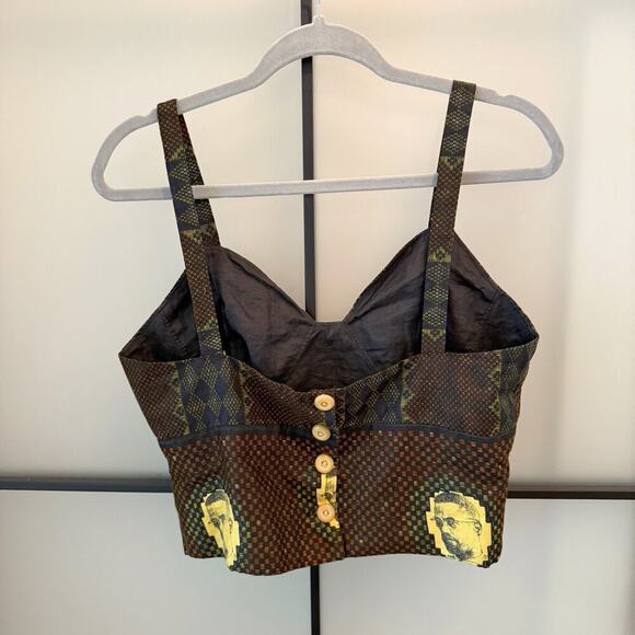 Women’s African Print Ethnic Malcom X Tank Top Bustier Handmade Women’s M/L - Picture 9 of 15
